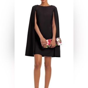 Trina Turk Black Gizela Cape Dress - Size 8